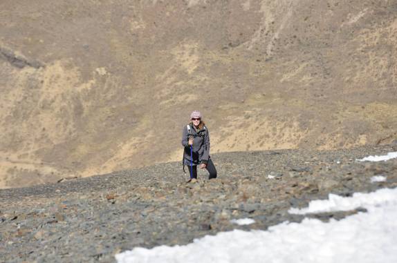 Aproximando-se do cume de montanha na região do Chacaltaya, na Bolívia